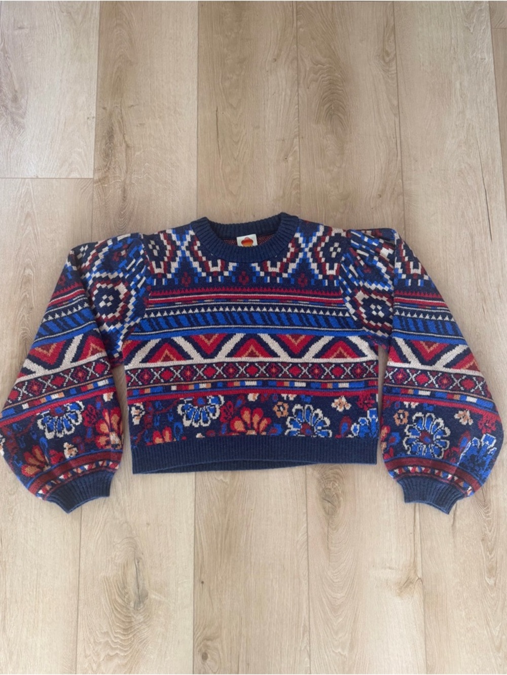 Farm Rio Ainika Tapestry Blue Sweater. Women’s XL. Used.